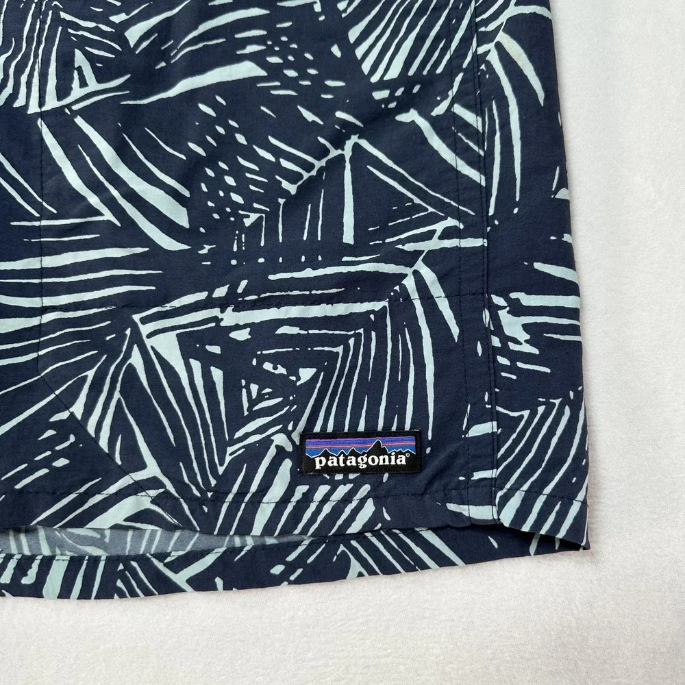 Patagonia Baggies Shorts Men's Large Swim Trunks Palm Leaf Drawstring‎ Pockets